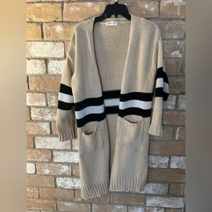 Goodnight Macaroon Tan and Black Striped Cardigan. (Read description)
